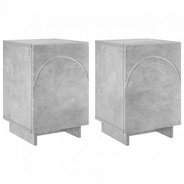 vidaXL Noční skříňka 2 ks Betonově šedá 33,5 x 34,5 x 50 cm