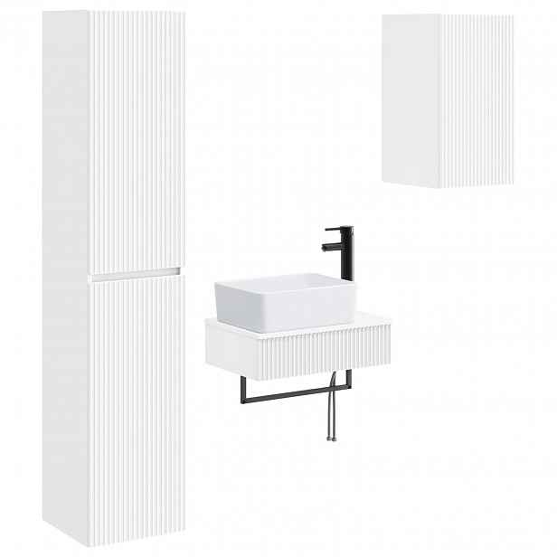 vidaXL Sada koupelnového nábytku 3 ks Bílá 33 x 34,5 x 160 cm