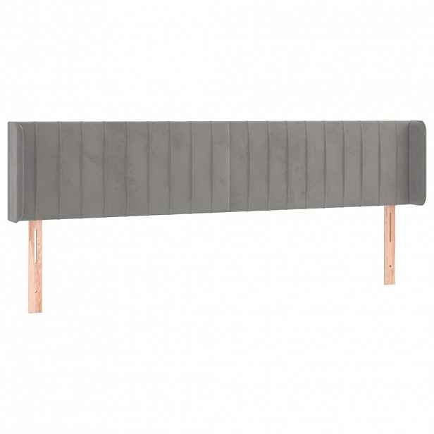 vidaXL Čelo postele typu ušák světle šedé 163x16x78/88 cm samet