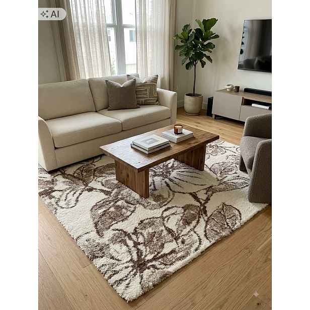 Koberec do obývacího pokoje 160 x 230 cm, vícebarevný, měkký vlas, plyšový