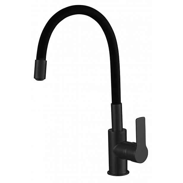Aqualine Lore - Dřezová baterie s flexibilním ramenem, matná černá 1106-70B