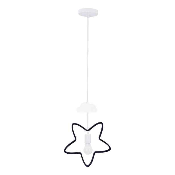 Černobílý dětský lustr s kovovým stínidlem Single – Candellux Lighting