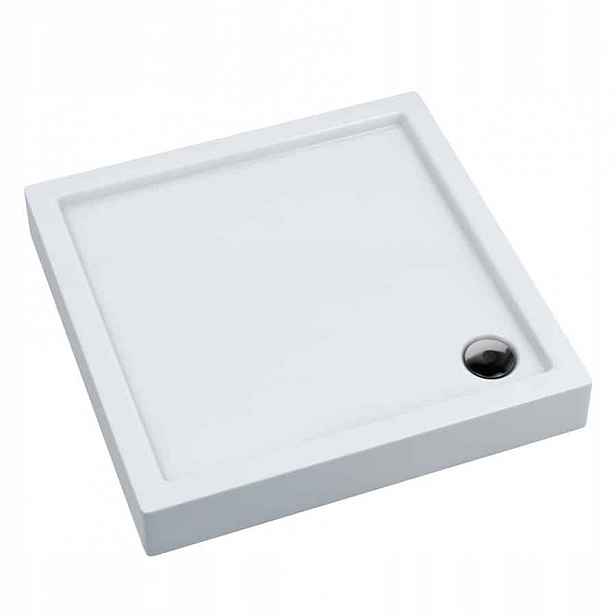 Čtvercová sprchová vanička For You Kronos Plus 80x80x14 cm Stabilsound, bílý akryl
