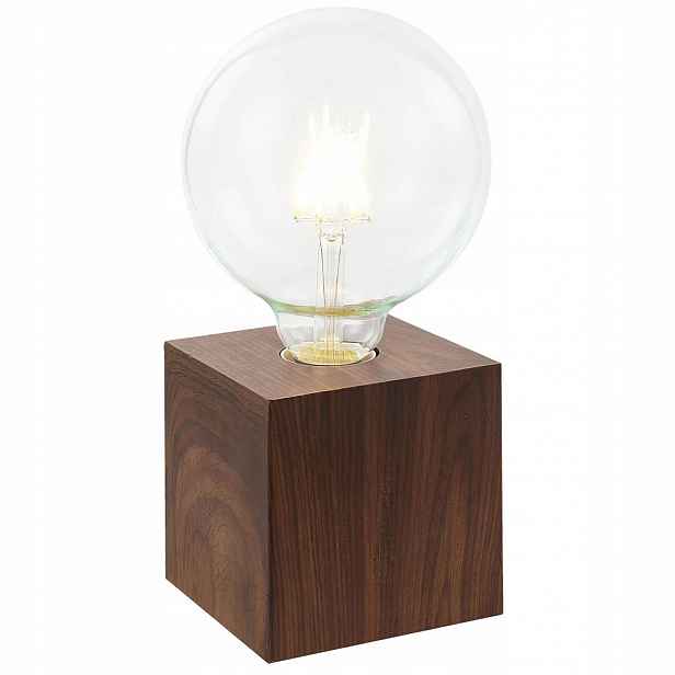 Hnědá stolní lampa Leonie s teplým leskem do pracovny Globo