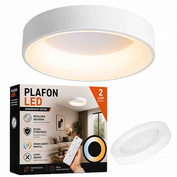 stropní svítidlo Led Stropní Svítidlo Bílá Kulatý 60 CM Moderní Design Dálkový Ovladač