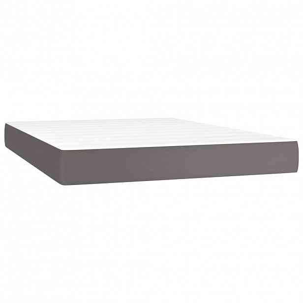 vidaXL Taštičková matrace střední tvrdost šedá 140 x 200 x 20 cm umělá kůže