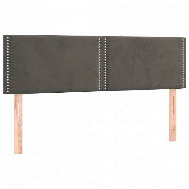 vidaXL Čela postele tmavě šedá 144x5x78/88 cm samet