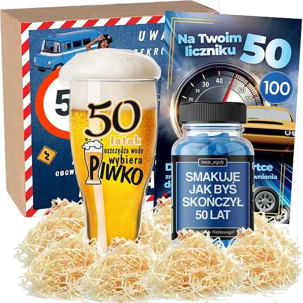 Dárek k 50. narozeninám pro muže sada na pivo vtipný Pivní Sklenice