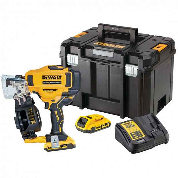 DeWALT - 18V AKU hřebíkovačka 19-45 mm, 2x aku 2,0 Ah XR, nabíječka DCN45RND2
