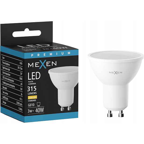 Mexen Nova Led Žárovka GU10 3W Teplá Bílá 3000K 315 LM