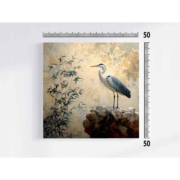 Obraz Na Plátně Canvas Grafika Pták Čapla Příroda 50x50