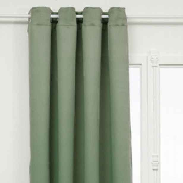 Sada 2 Zatemňovacích Závěsů 135 X 240 CM Polyester Blackout Zelená