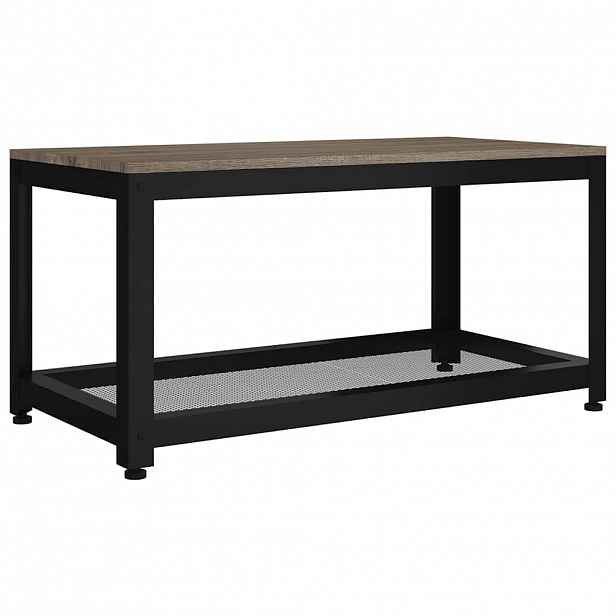 vidaXL Konferenční stolek šedý a černý 90 x 45 x 45 cm MDF a železo