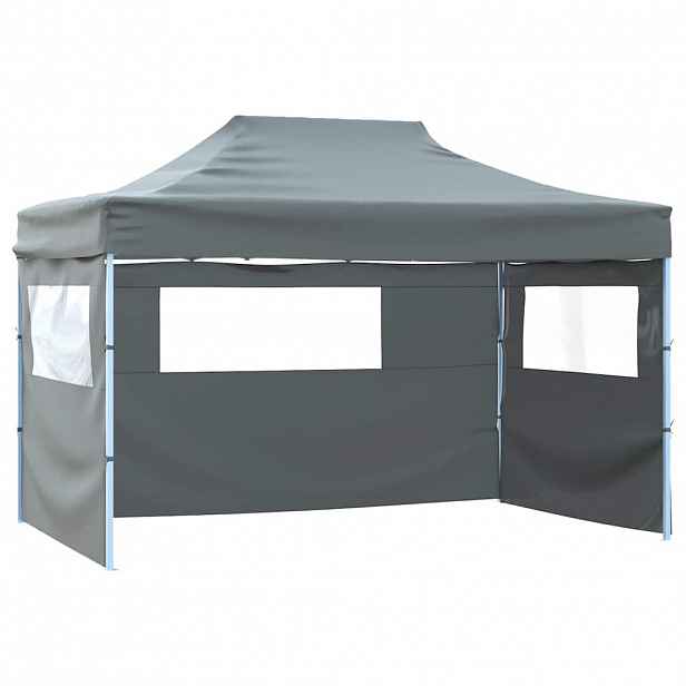 vidaXL Skládací stan se 3 stěnami 431x291x315 cm antracitový