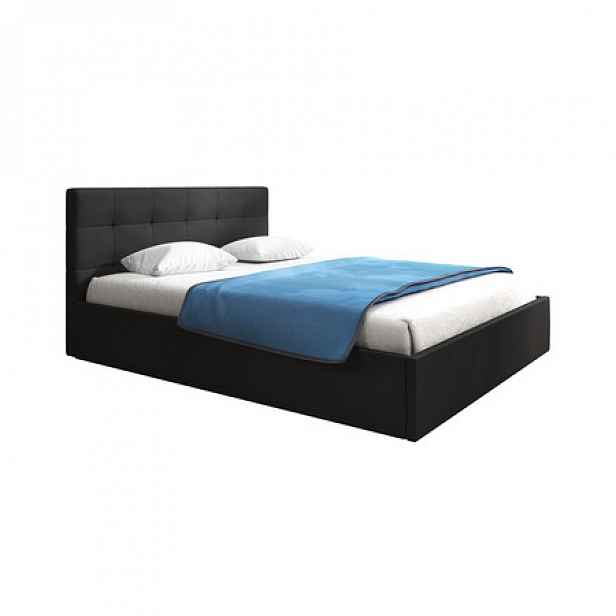 Čalouněná postel LAURA rozměr 120x200 cm Černá eko-kůže