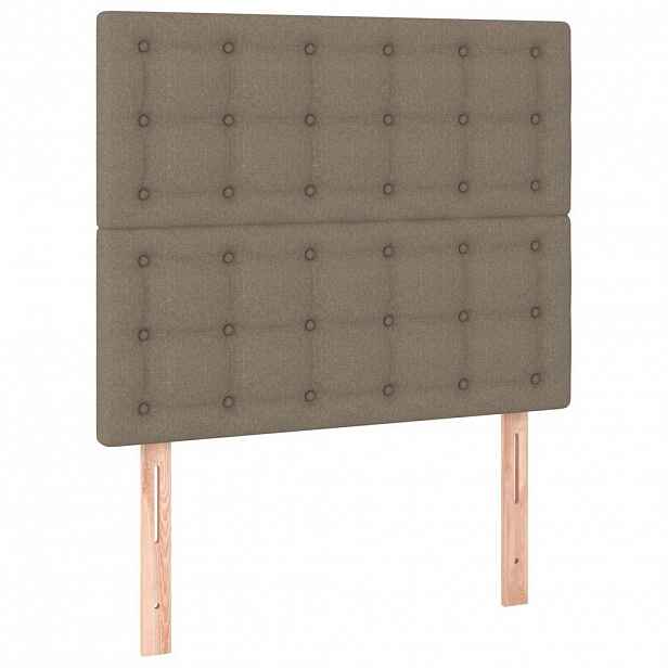 vidaXL Čelo postele béžové 80x5x118/128 cm látkové