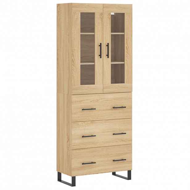 vidaXL Skříň highboard dub sonoma 69,5 x 34 x 180 cm kompozitní dřevo