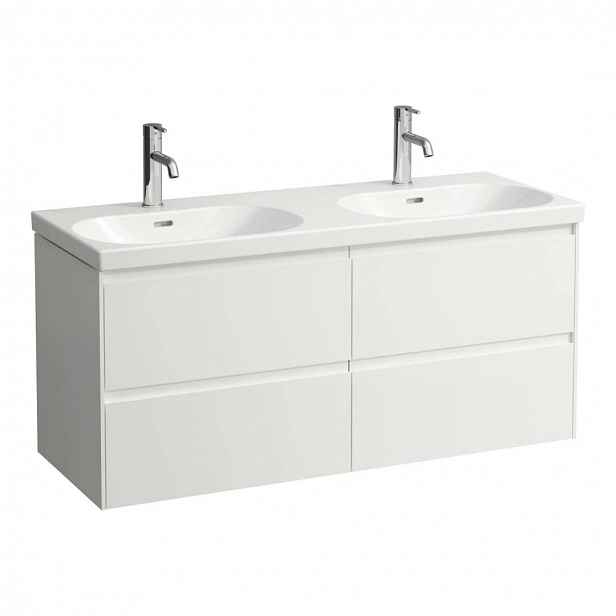 Laufen Lani - Umyvadlová skříňka, 118x45x52 cm, 4 zásuvky, lesklá bílá H4035741122611