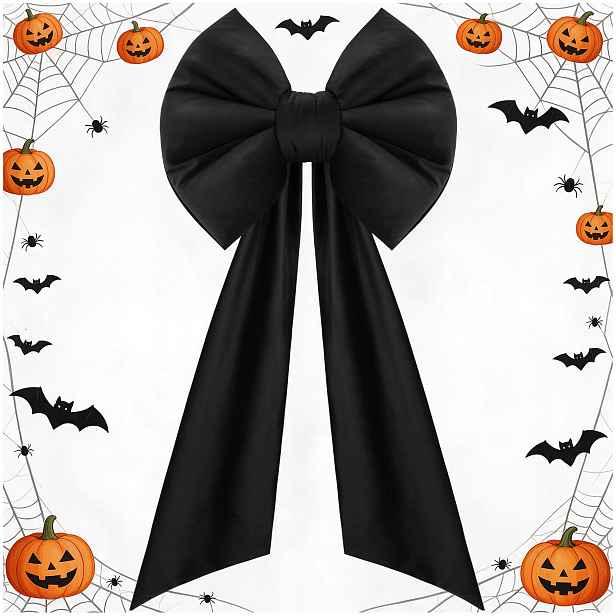 Mašle Na Halloween Dekorativní Černá Glam 50x160 CM Velvet Na Dveře
