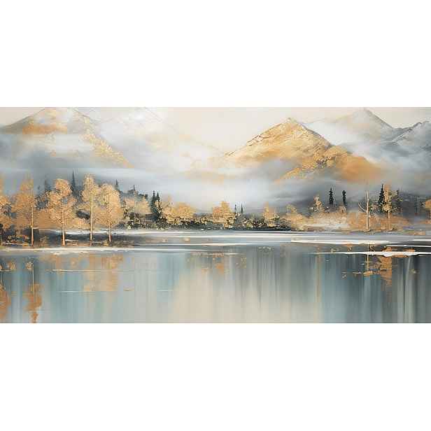 Obraz na plátně Horská krajina, 100x50 cm, efekt ruční malby