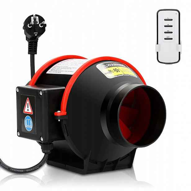 Dvourychlostní Kanálový Ventilátor S Dálkovým Ovládáním Pro Větrání V Kuchyni Sklepa
