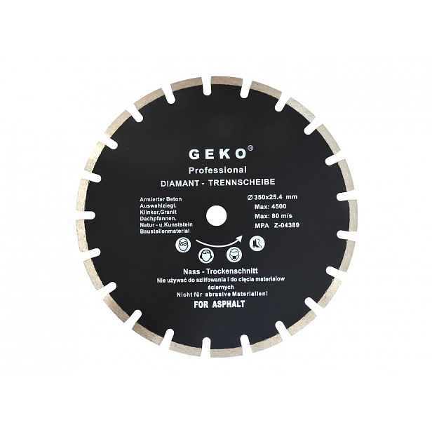 Diamantový Kotouč 350X25 4MM Na Asfalt A Betonu Mokrý/suchý Geko Profi
