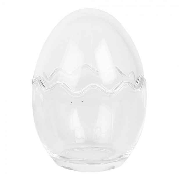 Skleněná dóza s víkem vajíčko - Ø 8*12 cm Clayre & Eef