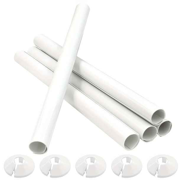 TEMU 5 ks 200 mm x 15 mm PVC Plastová Krytka na Radiátor s Přichycením, Zesílená Silikonová Ochrana pro Vodní Potrubí, Tloušťka 15 mm – Estetická a