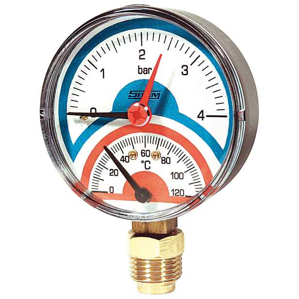 Termomanometr 1/2" spodní DN 80 / 0-6 bar / 0-120°C