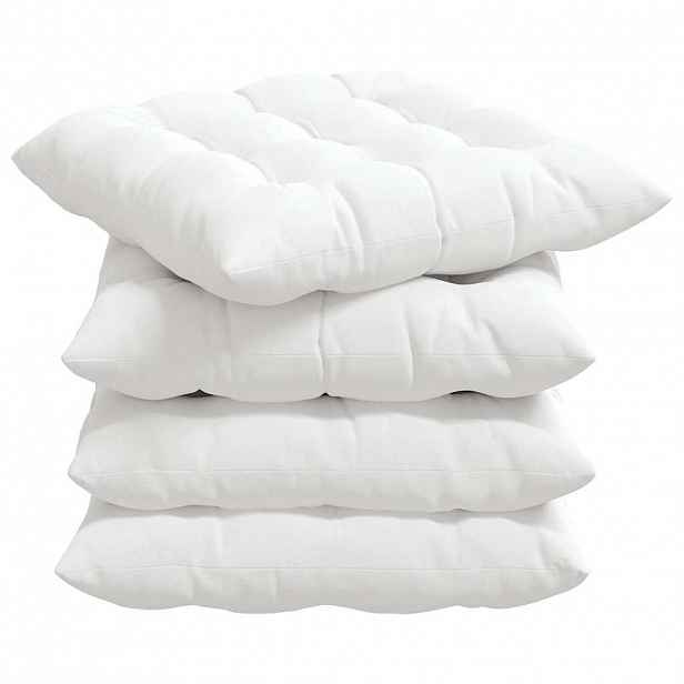 vidaXL Polštáře na sedadla 4 ks Textil Bílá 40 x 40 x 6 cm