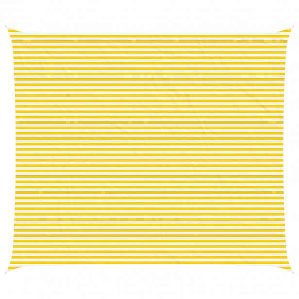 vidaXL Sluneční plachta Žlutá a bílá 6 x 7 m 100% polyester Oxford
