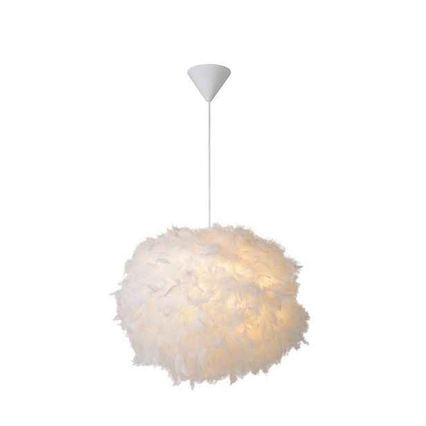 Závěsná lampa Goosy bílá s měkkým světlem nad kuchyňským stolem 50/31/Lucide