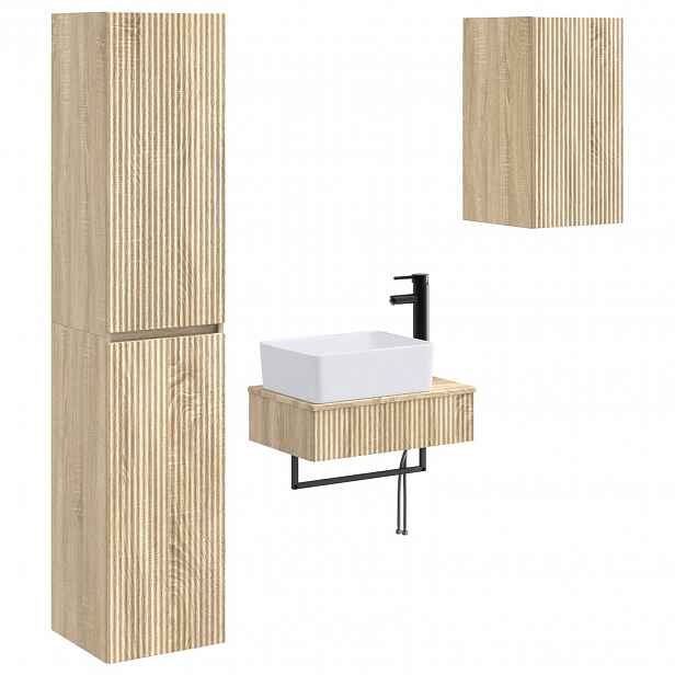 vidaXL Sada koupelnového nábytku 3 ks Dub sonoma 33 x 34,5 x 160 cm