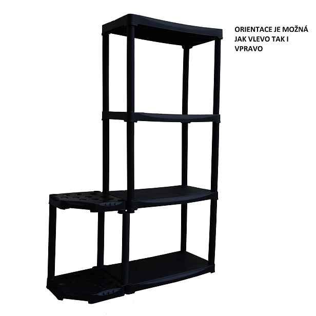 ARTPLAST Set regál 600x300x1330 mm, 4 police a rohový držák