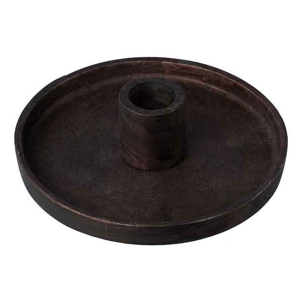 Hliníkový svícen průměr 13 cm Gasper - hnědý