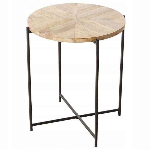 Kávový stolek s deskou z mangového dřeva Mandi, Ø 46 cm