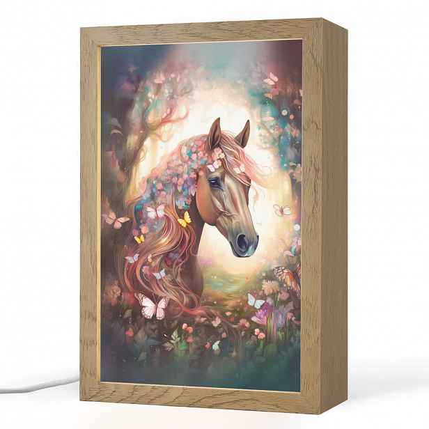 OnlyWow NOČNÍ LAMPIČKA Kůň - Příroda - Květiny - Motýli - Les 20x30 cm