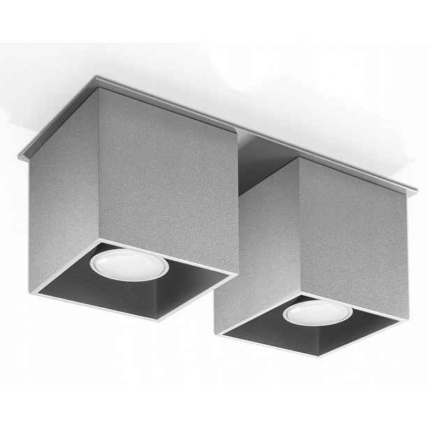 Spotová nástěnná lampa Quad 2 Šedá Sollux