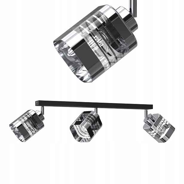 Stropní Svítidlo Stropní Svítidlo Skleněný E27 Chromované Stínítko 3-BODOVÉ Polské Led Světlo