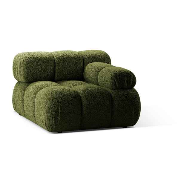 Zelený modul pohovky z textilie bouclé (pravý roh) Bellis – Micadoni Home