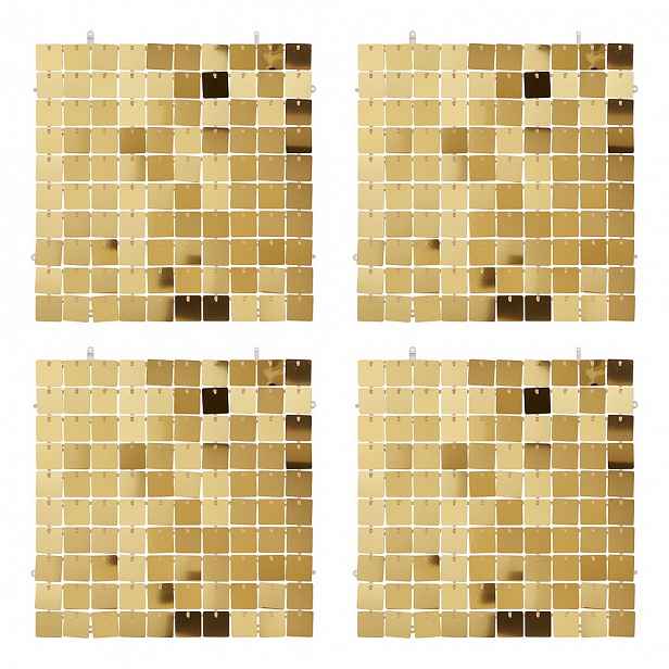 Butlers DISCO Nástěnná dekorace 30 x 30 cm 4 ks - zlatá