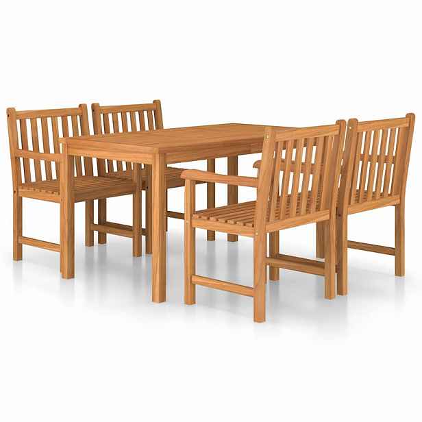 vidaXL 5dílná zahradní jídelní sada 140 x 80 cm masivní teakové dřevo