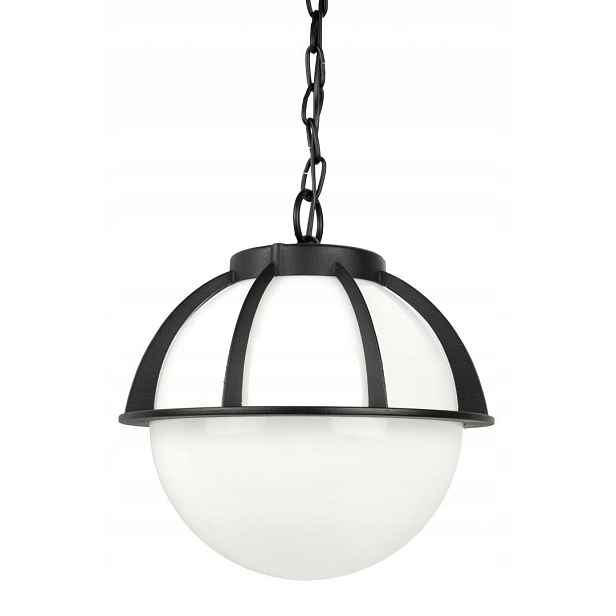 Venkovní závěsná zahradní lampa černá koule 25 cm bílá nebo kouřová Su-ma