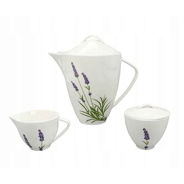 5dílná souprava Levandule (Konvice 1600ml, mléčenka 150ml, cukřenka 150ml)