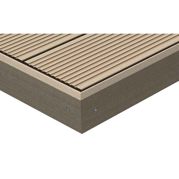 Terasový boční krycí sokl k prknům Twinson  78x10 mm lískový ořech, 9556, 6m
