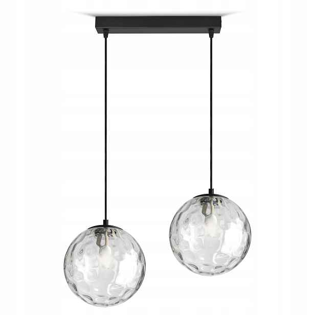 Závěsná stropní lampa Lustr Dvě skleněné koule Průhledné BZ2 Led G9