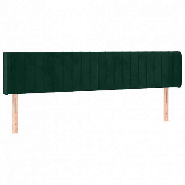 vidaXL Čelo postele typu ušák tmavě zelená 163x16x78/88 cm samet