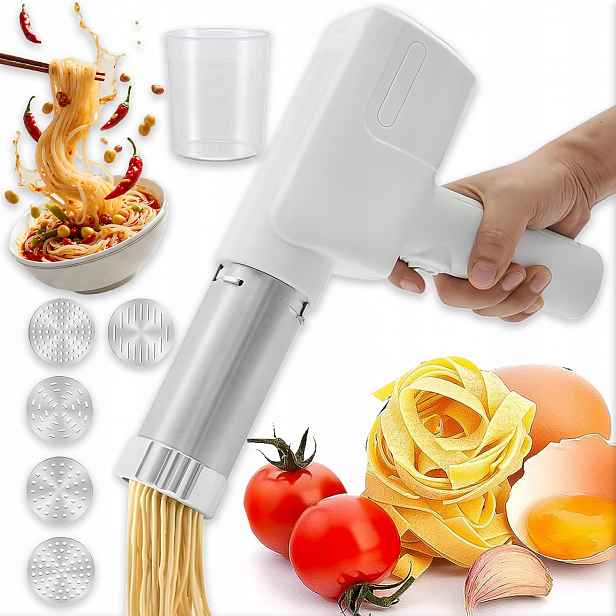 Ruční Automatický Strojek Na Těstoviny 5 Formiček 65W, Bílý, Bezdrátový