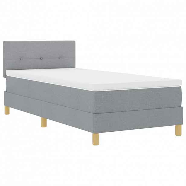 vidaXL LED box pružinová postel s čelo Světle šedá 100 x 200 cm textil