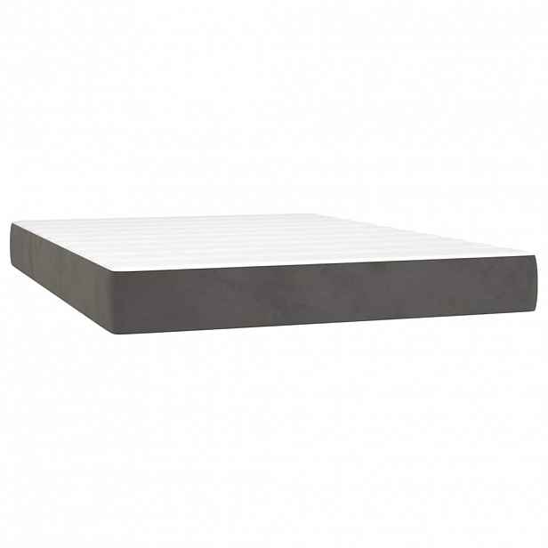 vidaXL Taštičková matrace střední tvrdost tmavě šedá 140 x 190 x 20 cm samet